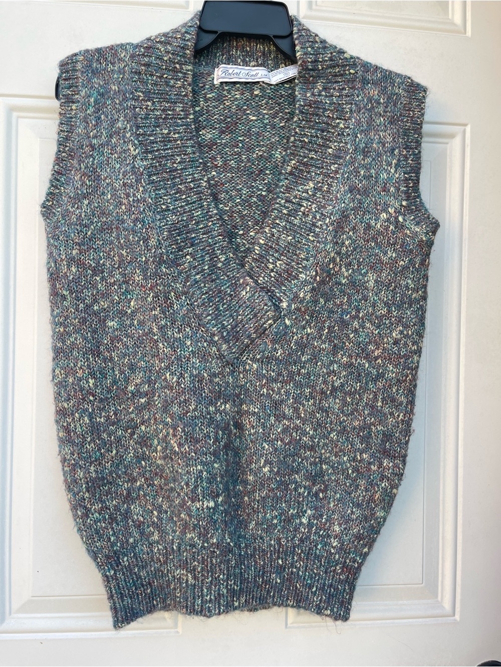 Robert Scott Size Small Women’s Multicolored Sweater Vest Retro V Neck